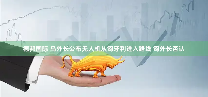 德邦国际 乌外长公布无人机从匈牙利进入路线 匈外长否认